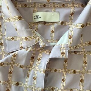 Tory Burch printed performance golf dress dusty lavender with chain print